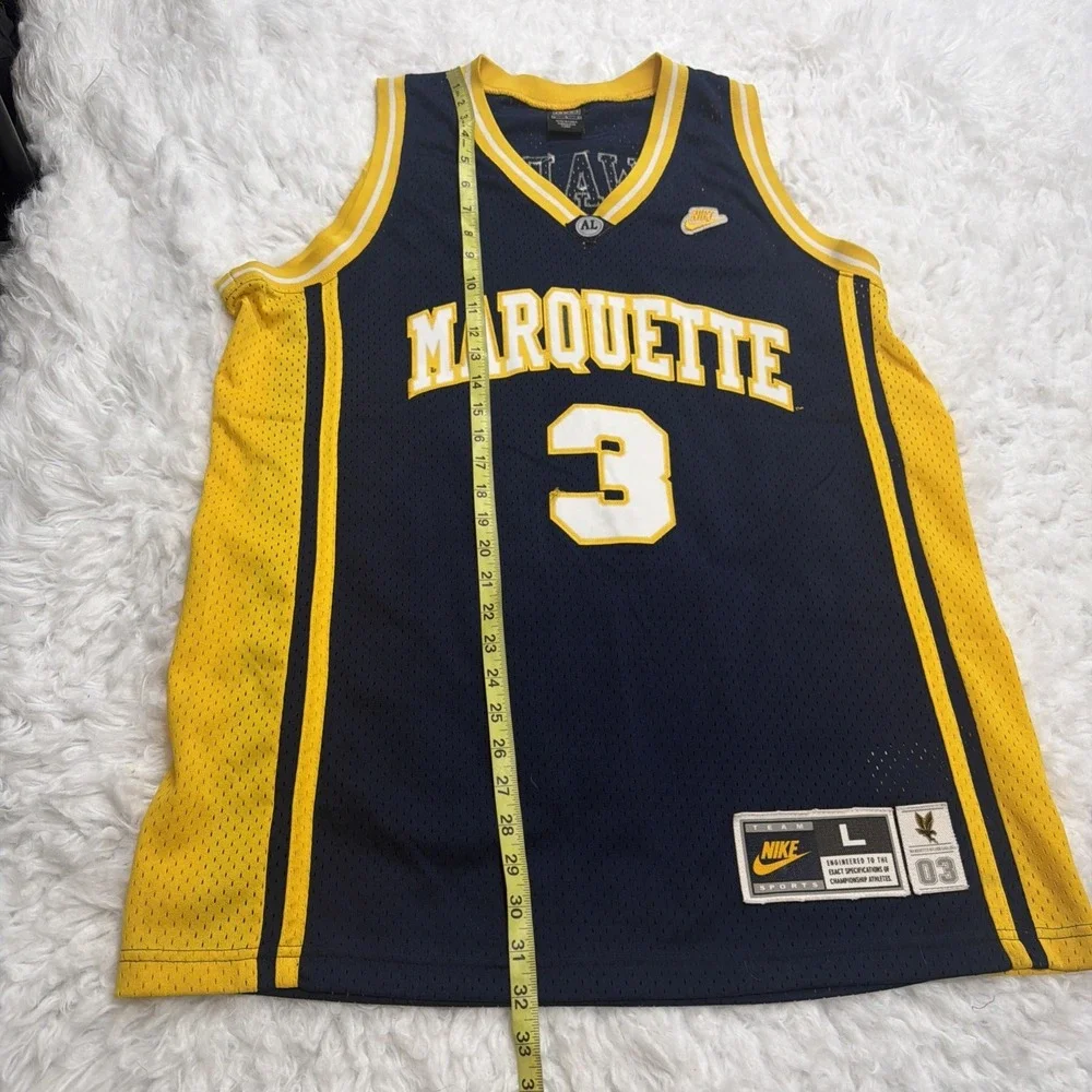 VTG Dwyane Wade College Jersey Mens Large Blue Nike Team Marquette Blue Y2K Rare